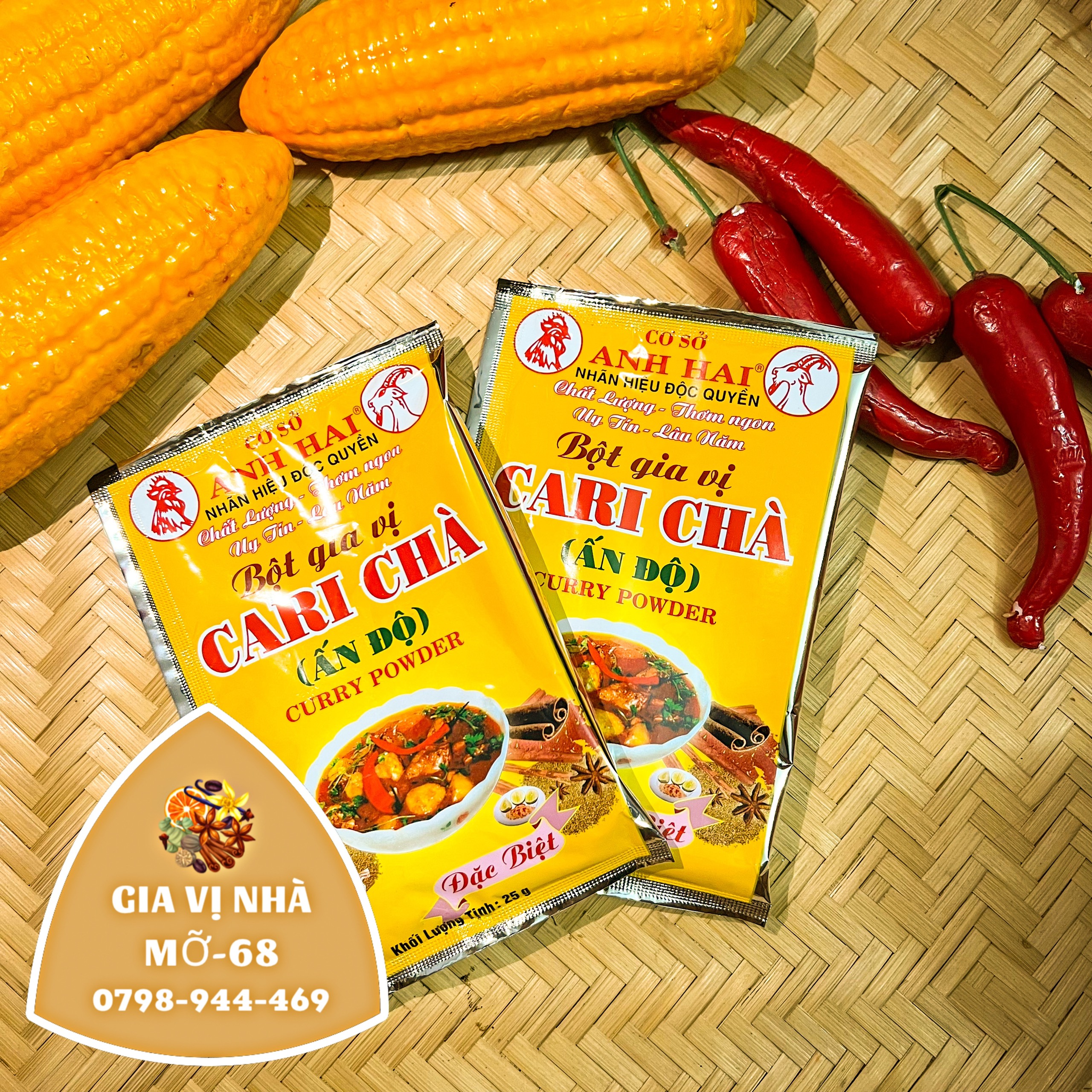 Bột gia vị cari hiệu anh hai - gói 25gr