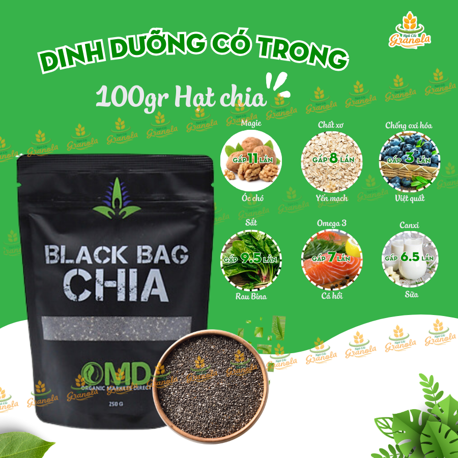 Hạt Chia Đen - Hạt chia Black Bag Úc Hàng Chuẩn - (Hạt Ngon)