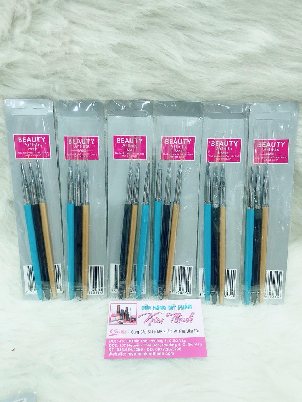 Cọ vẽ móng (cọ tóc) bộ 3 cây