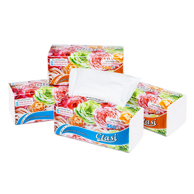 Giấy Rút Clasi Hoa Hồng 2 Lớp (560 Tờ/Gói, 4 Gói/Xách)