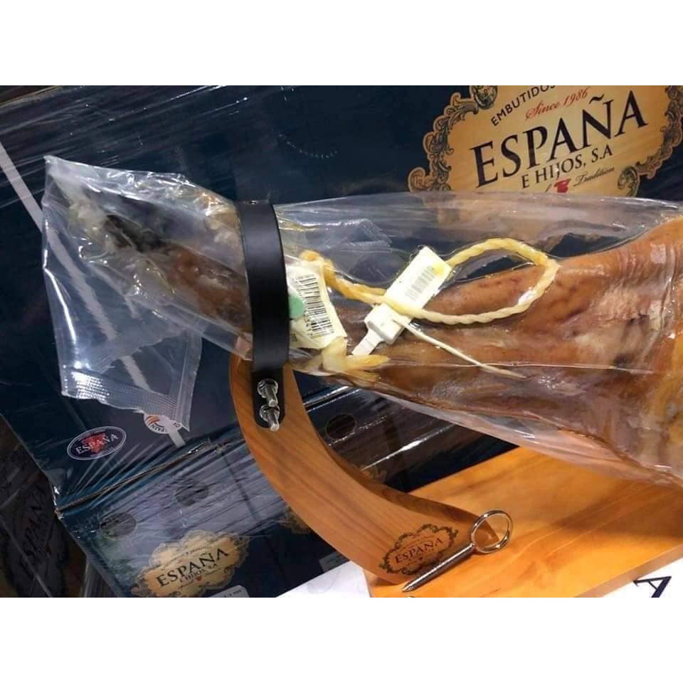 Đùi lợn muối Espana Jamon Iberico de cebo (kèm dao thớt) lợn đen (4,5-5kg)