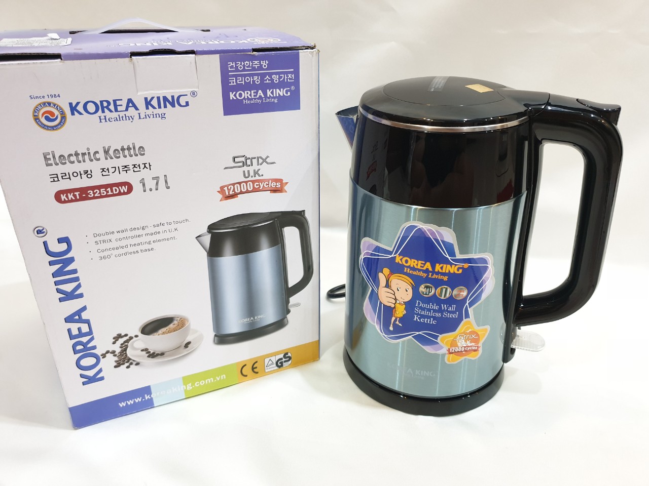 Bình Đun Siêu Tốc Korea King 1,7L KKT-3251DW