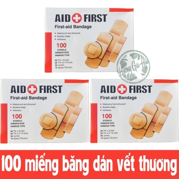 Hộp 100 Miếng Băng Dán Vết Thương - Băng y tế URGO AID FIRST cao cấp