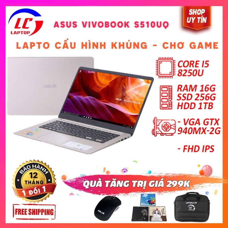 Bảng giá Laptop Edit Video Chơi Game Chuyên Nghiệp Asus Vivobook S510UQ, i5-8250U, Màn 15.6 FullHD IPS, Viền Siêu Mỏng, Cạc Rời, Laptop Gaming Phong Vũ