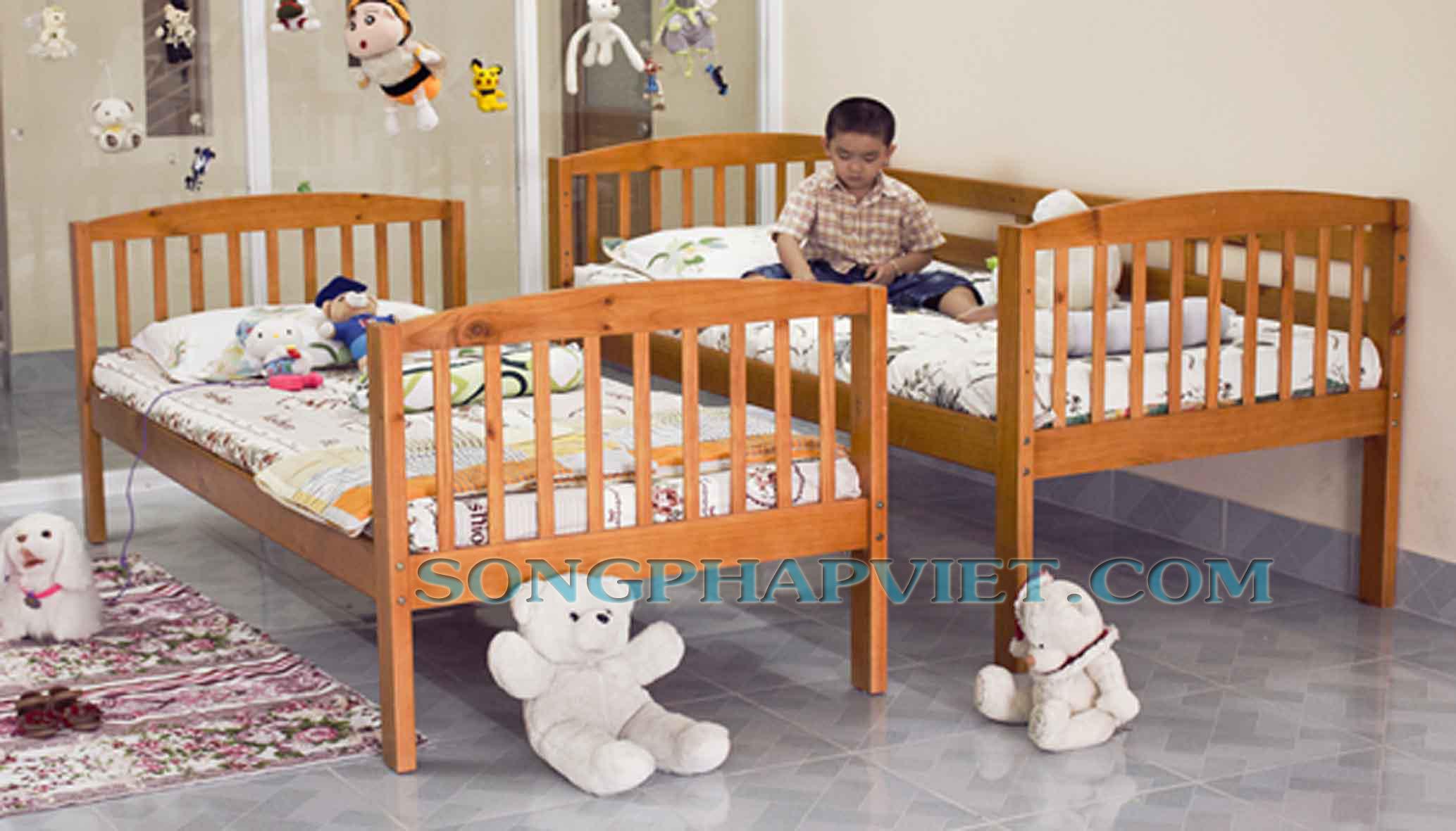 Giường 2 Tầng Gỗ Tự Nhiên 031 (Nâu)