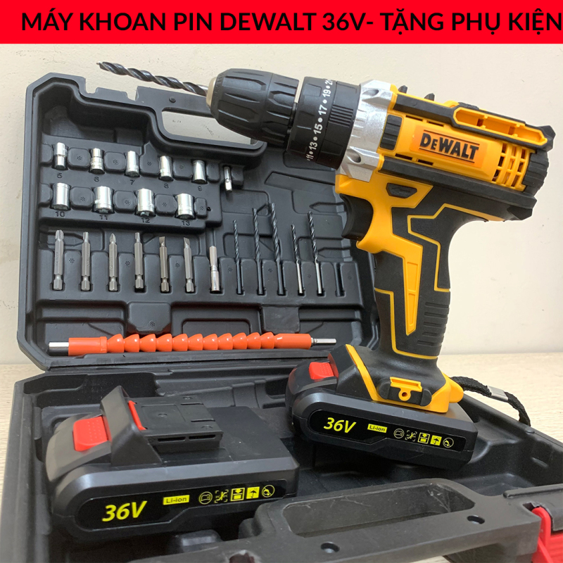 Máy Khoan Pin Dewalt 36V 3 Chức Năng - 2 Pin - Lõi Đồng 100% - Máy Khoan Tường , Bê Tông , Thép , Gỗ - Máy Bắt Vít