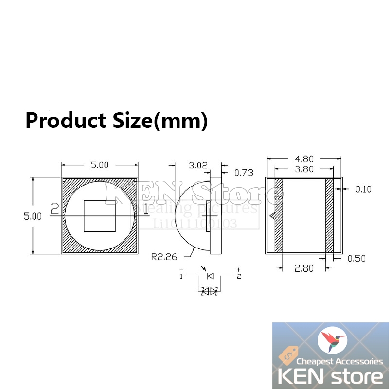 Bóng led, nhân led, chip led thay thế XML T6 10W 3V - 3,7V DC dùng cho đèn pin, đèn trợ sáng