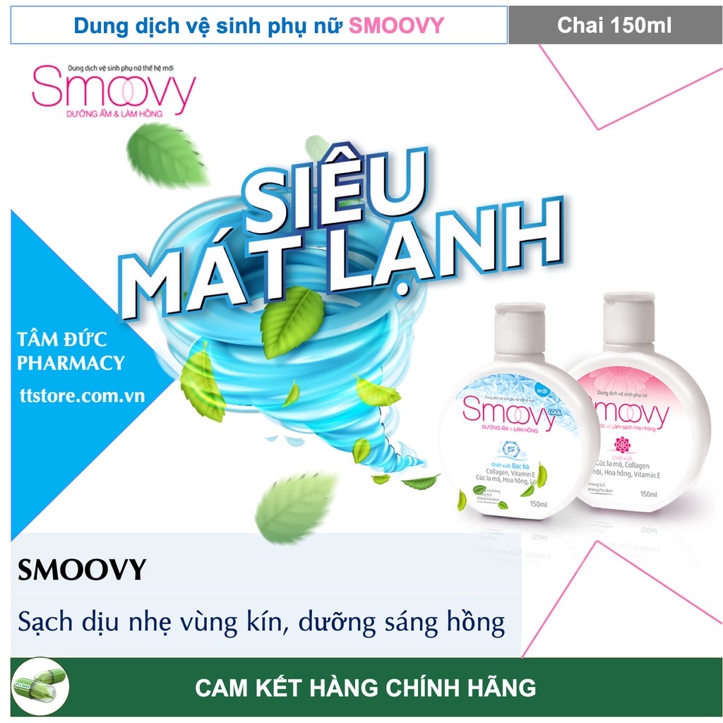 SMOOVY 150ml - Dung Dịch Vệ Sinh Phụ Nữ Smoovy [Smovy, smuvy, smovy cool]