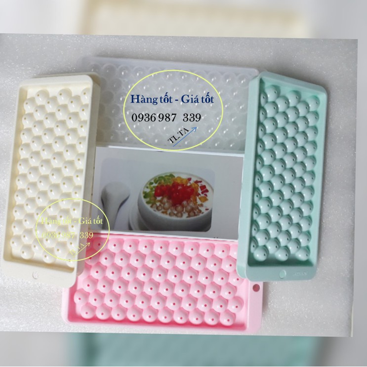 Khuôn thạch trân châu, thạch rau câu viên tròn 63 viên