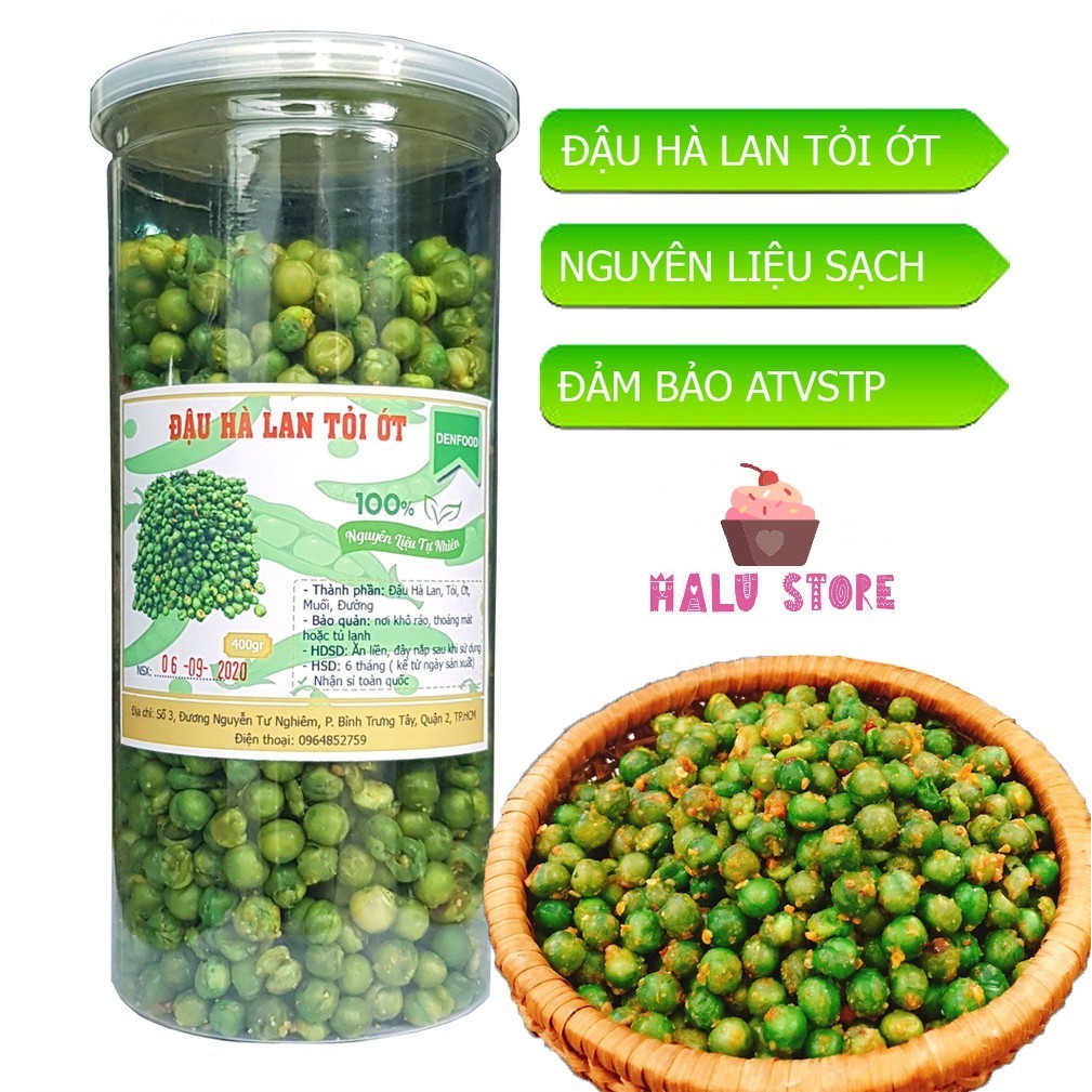 [HCM][HOT]ĐẬU HÀ LAN RANG TỎI ỚT - HỦ 500GRAM