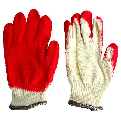 2 đôi Găng tay lao động sơn màu đỏ ( gang tay len-bao tay lao động sơn đỏ)