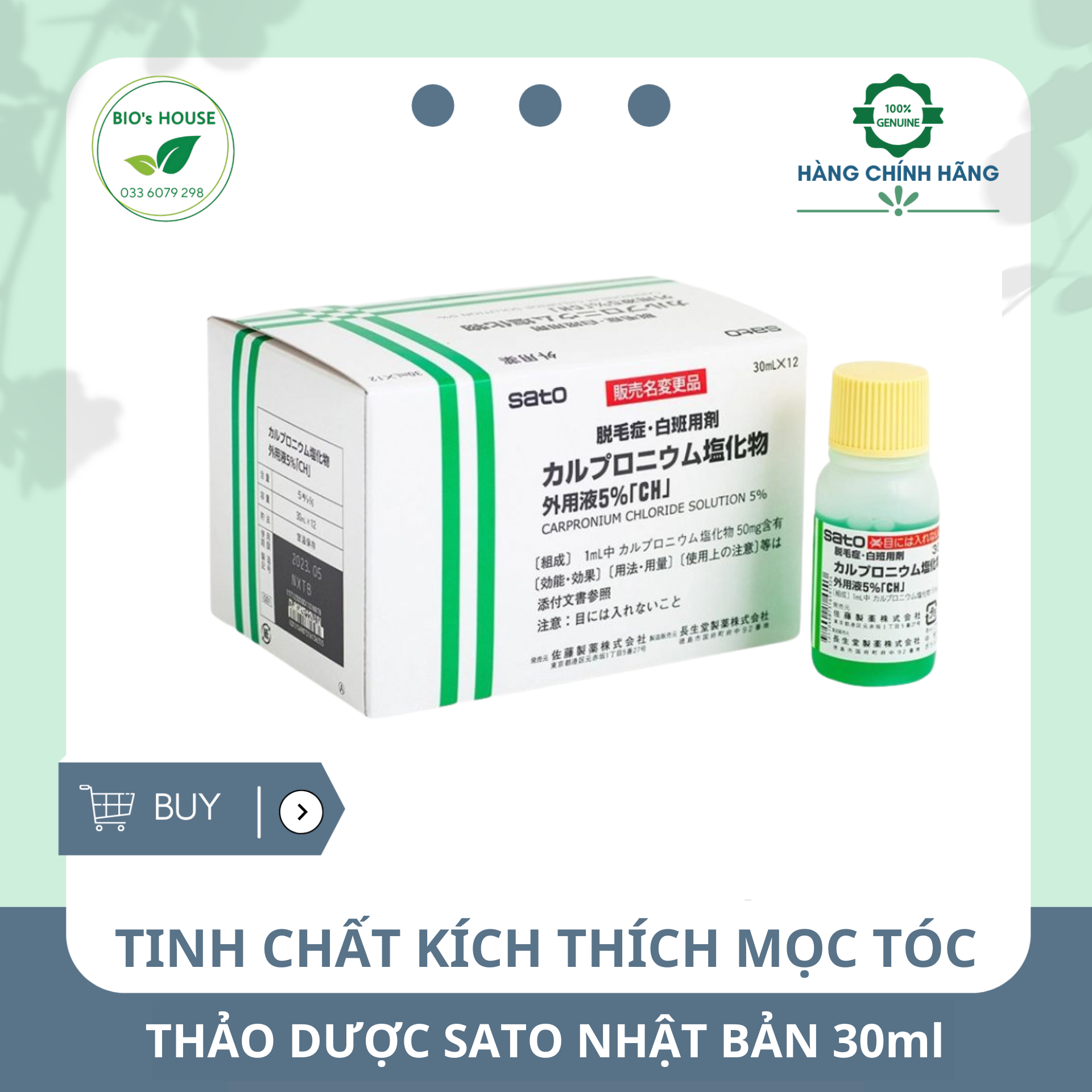 Tinh Chất Kích Thích Mọc Tóc Thảo Dược SATO Nhật Bản - 30ml
