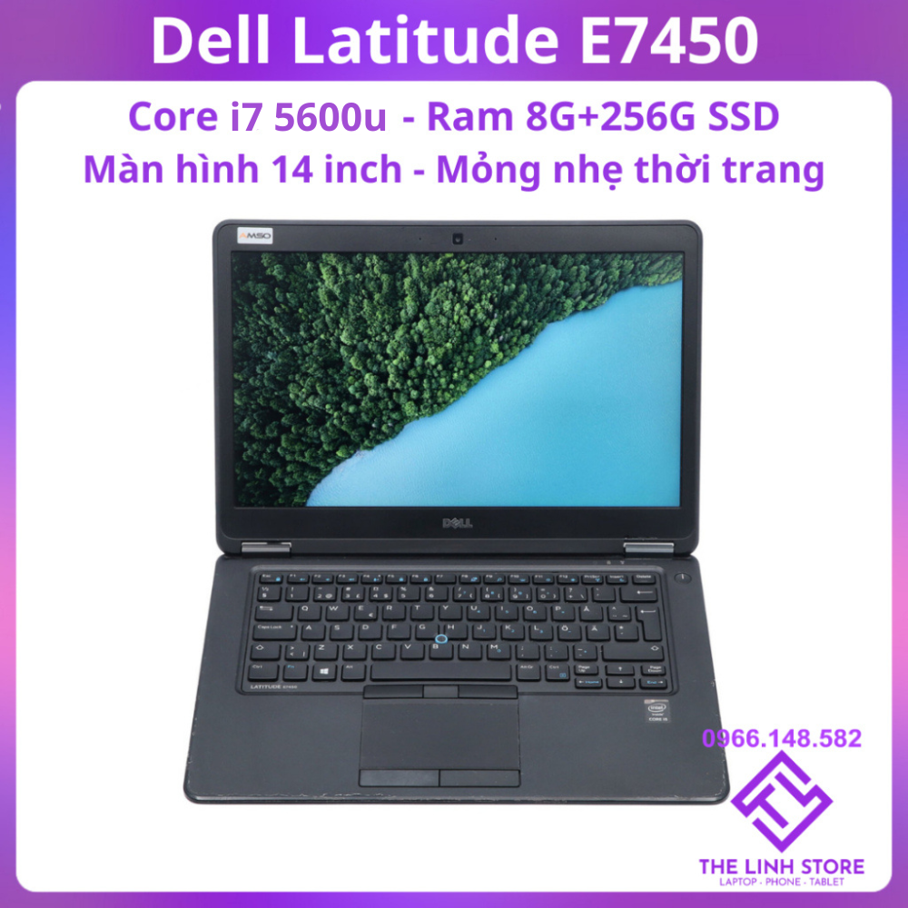 Laptop dell latitude e7450 màn 14 inch - i7 5600u 8g 256g ssd