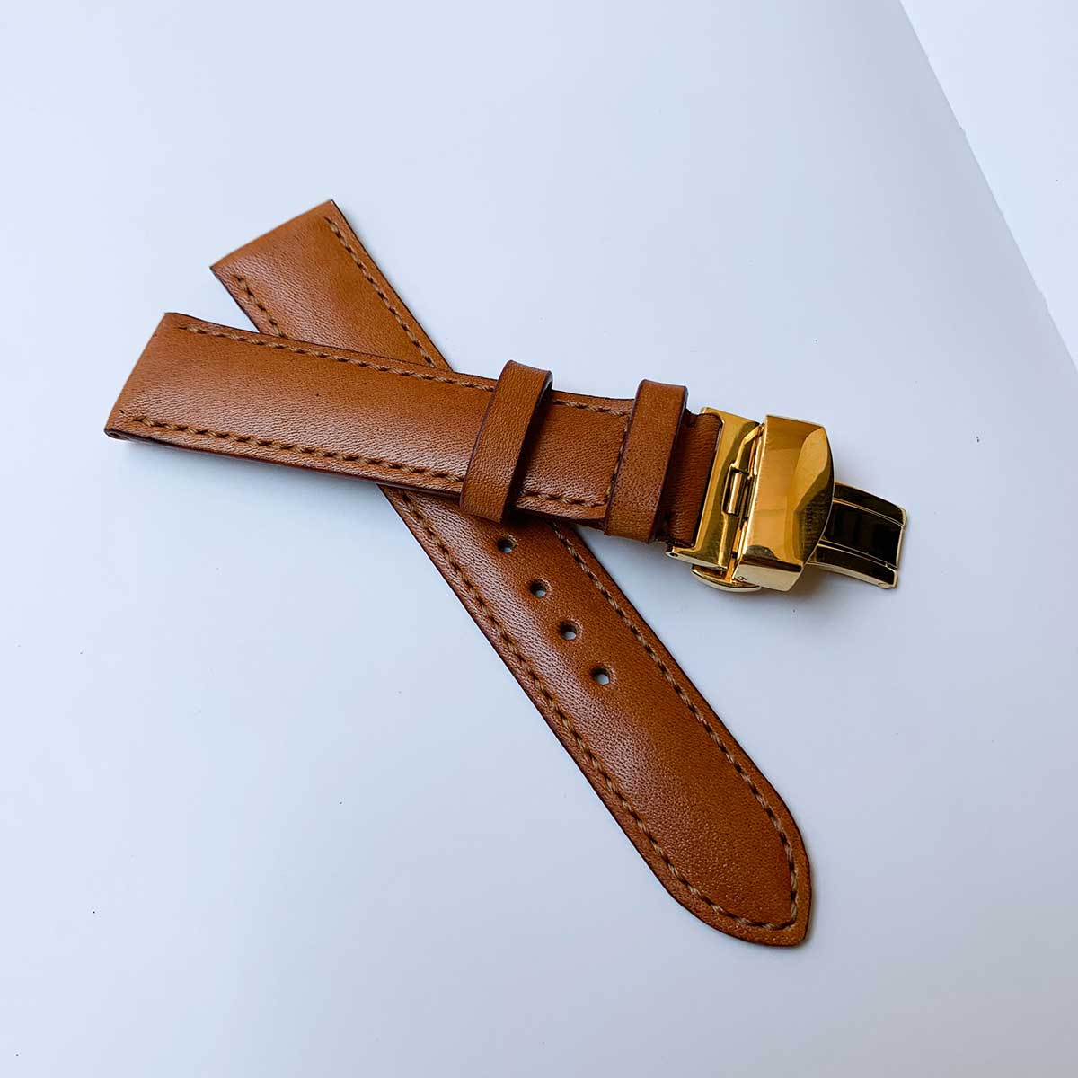 DÂY ĐỒNG DA MÓC KHÓA BƯỚM SIZE 20- DA BÒ NHẬP KHẨU - ĐỒ DA THẬT THỦ CÔNG DTLEATHER DB299