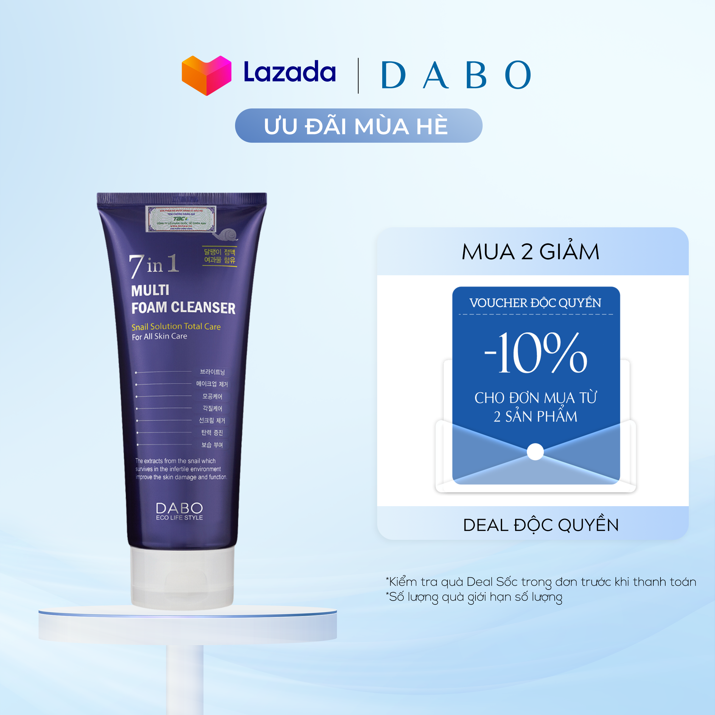 Sữa Rửa Mặt Cao Cấp 7 Tác Dụng DABO Multi Foam Cleanser 180ml
