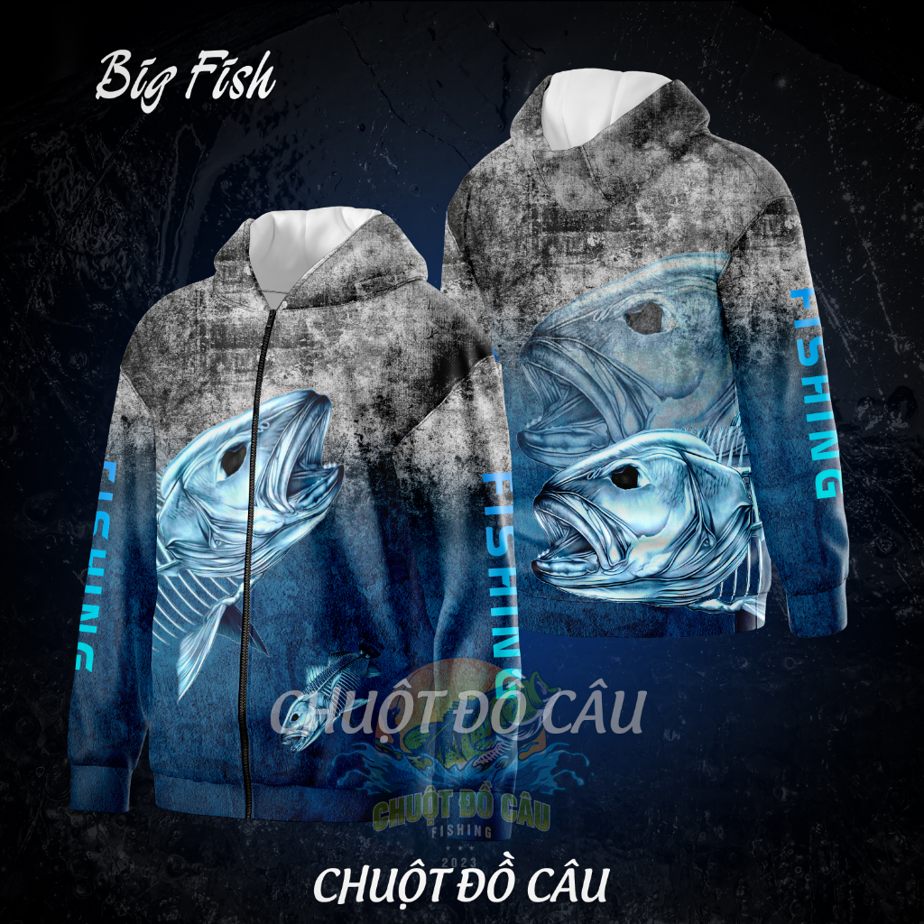 Áo khoác câu cá Big Fish xanh xám