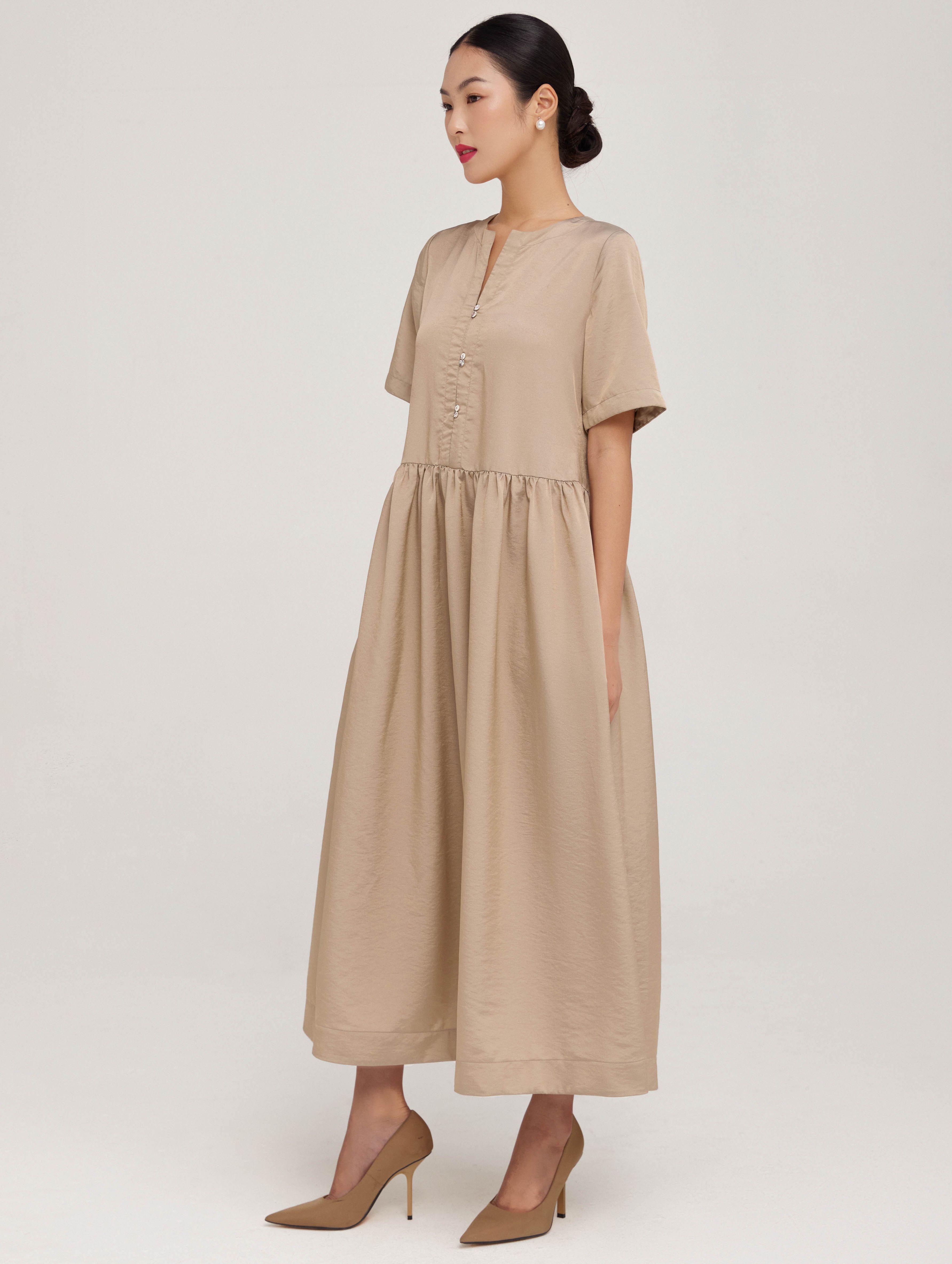 Đầm lụa baby doll Mauve Doll dress