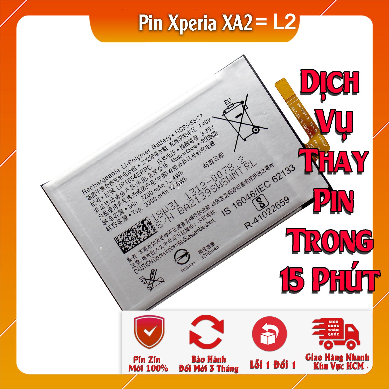 Pin scud cho sony xperia xa2, xperia xz2, xperia m5, xperia xa1 ultra, xperia xz1, xperia xz premium, xperia x, xperia l1, xperia l2, xperia 1, xperia xz3, xperia m4