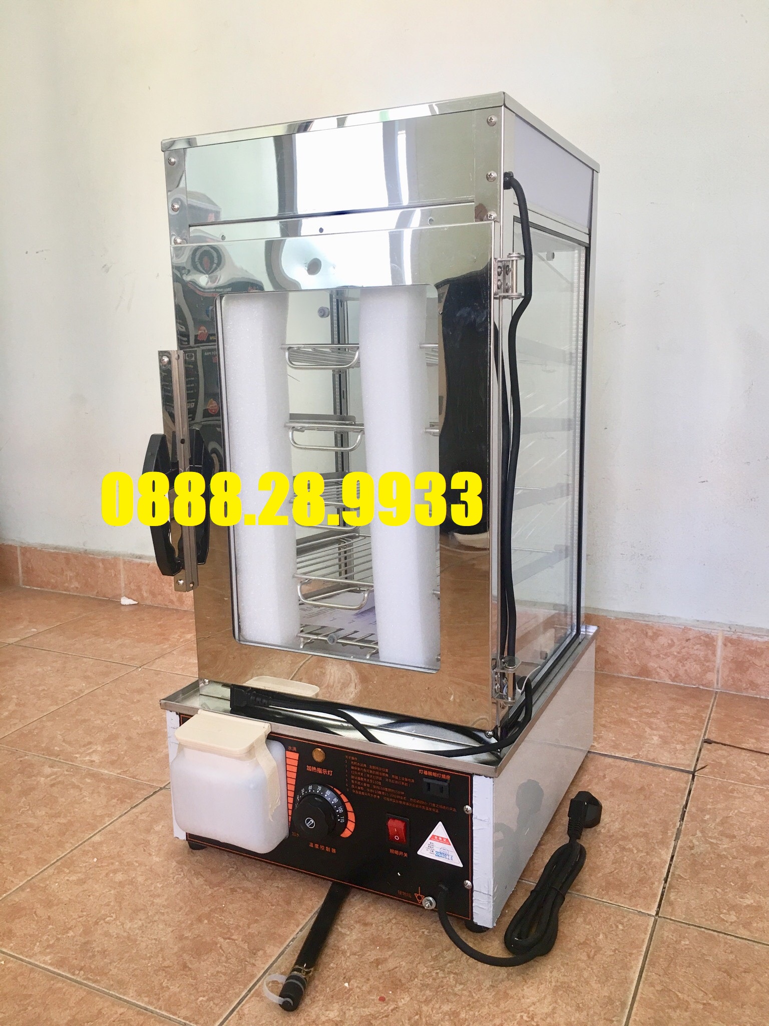 Tủ hấp và trưng bày bánh bao 5 khay Inox