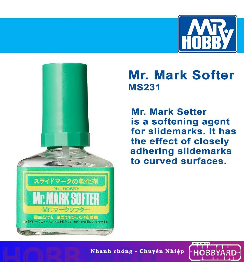 Dung dịch làm mềm decal nước Mark softer & Mark setter - Mr. Hobby