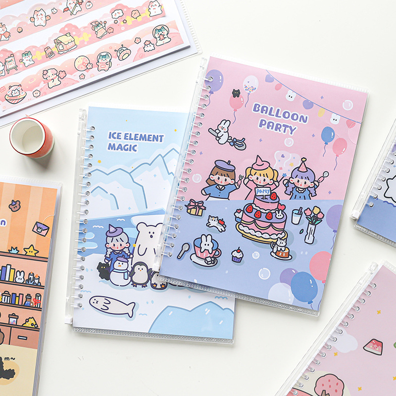 Sổ còng lưu trữ sticker chiết washi sổ A5 60 trang