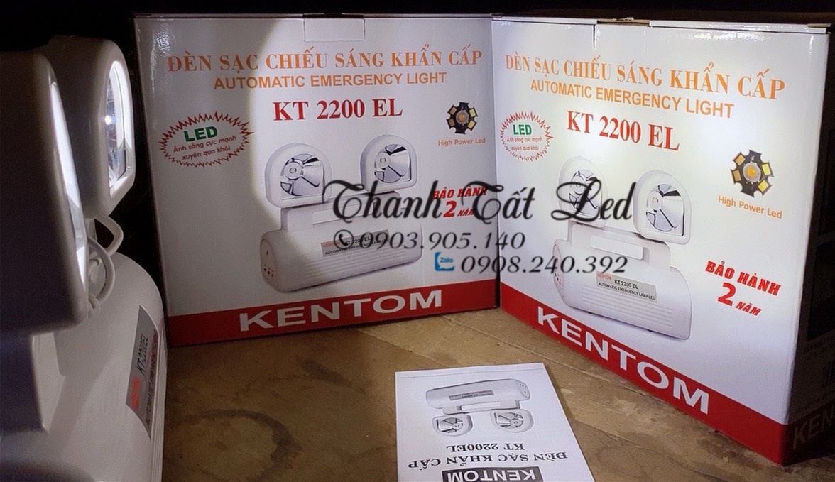 Đèn Sạc chiếu Sáng Khẩn Cấp KENTOM 2200 PIN
