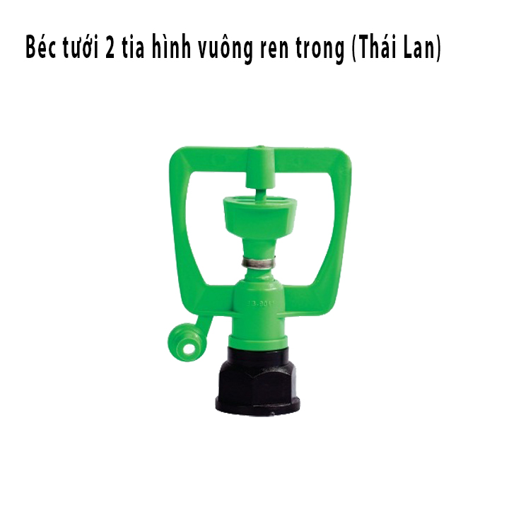 HCMVòi tưới cây phun mưa 2 tia hình vuông xoay 360 độ ren trong 21 27 mm