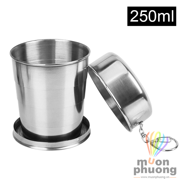 Ly cốc inox xếp gọn bỏ túi du lịch dã ngoại - muôn phương shop