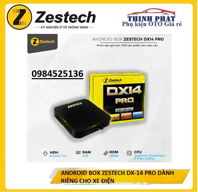 [HÀNG CHÍNH HÃNG]CARPLAY ANDROID Box DÀNH CHO XE ĐIỆN zestech dx14-pro, ram8/128g. android box đa chức năng,carplay box dx14-pro cao cấp bản giới hạn tặng vietmap s1,sim4g,xem youtube,truy cập internet