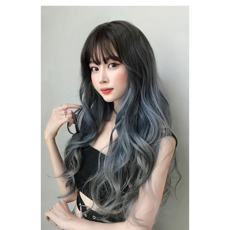 [Mã FAMAYFA giảm 10K đơn 50K] tóc cả đầu omber xanh khói ❤️FREESHIP❤️ mã 1237