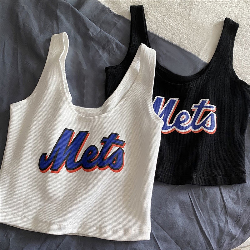 Áo thun croptop ba lỗ Mets nữ sành điệu