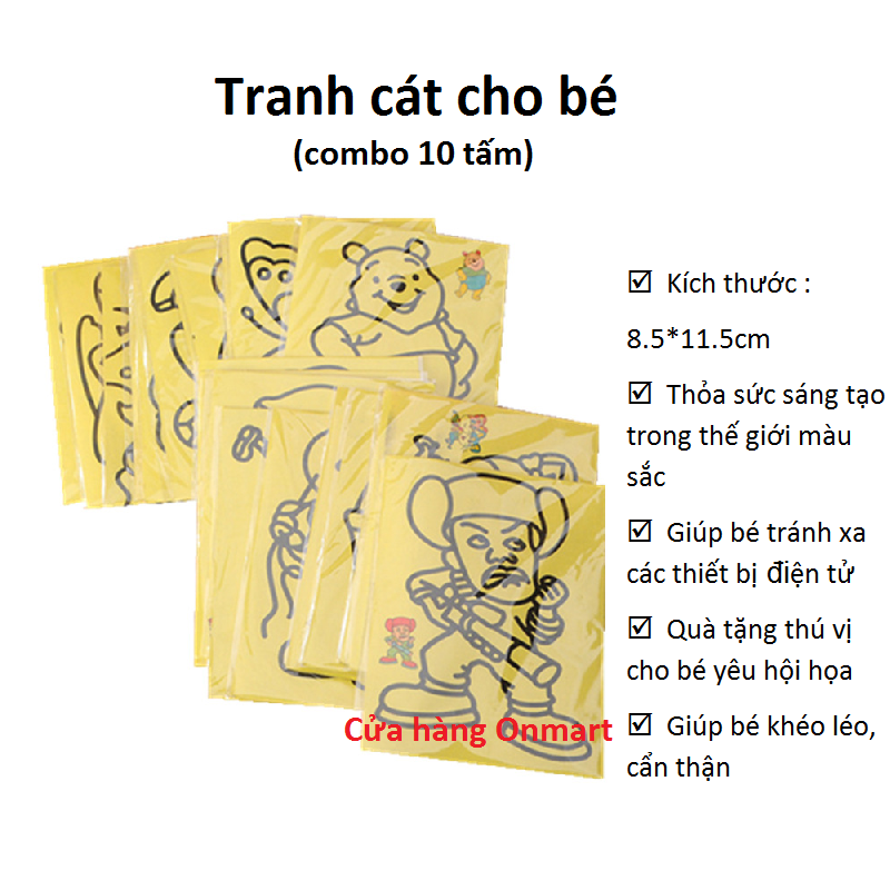 [HCM]Combo 10 tranh cát cho bé (nhiều hình)