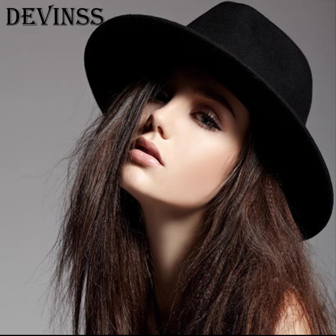 Mũ Phớt Fedora Dạ Nỉ Đai Đen Thời Thượng