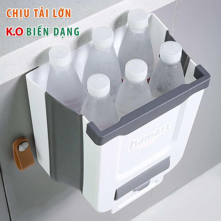 Thùng Rác Treo Tủ Bếp Hamart Cỡ LỚN 10L Gấp Gọn Gài Cánh Cửa Đa Năng Cao Cấp TẶNG 20 Túi Rác