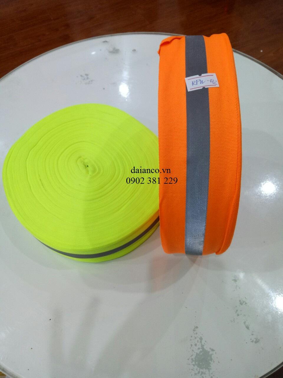 Cuộn dây phản quang vải sọc xám bản 2.5cm * 100m