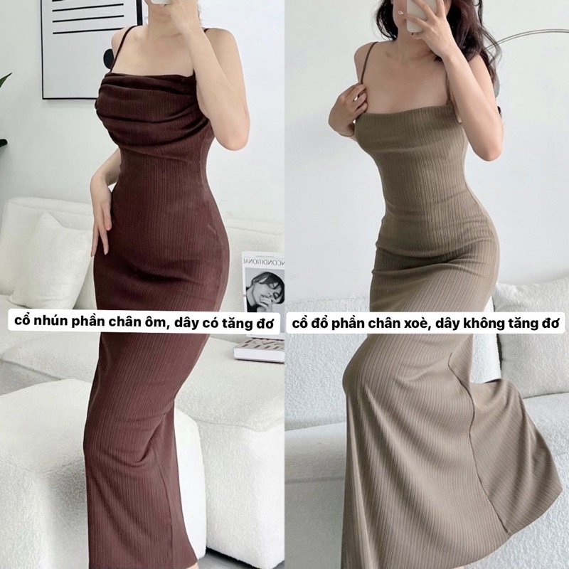 Đầm Body Maxi Cổ Đổ Thiết Kế