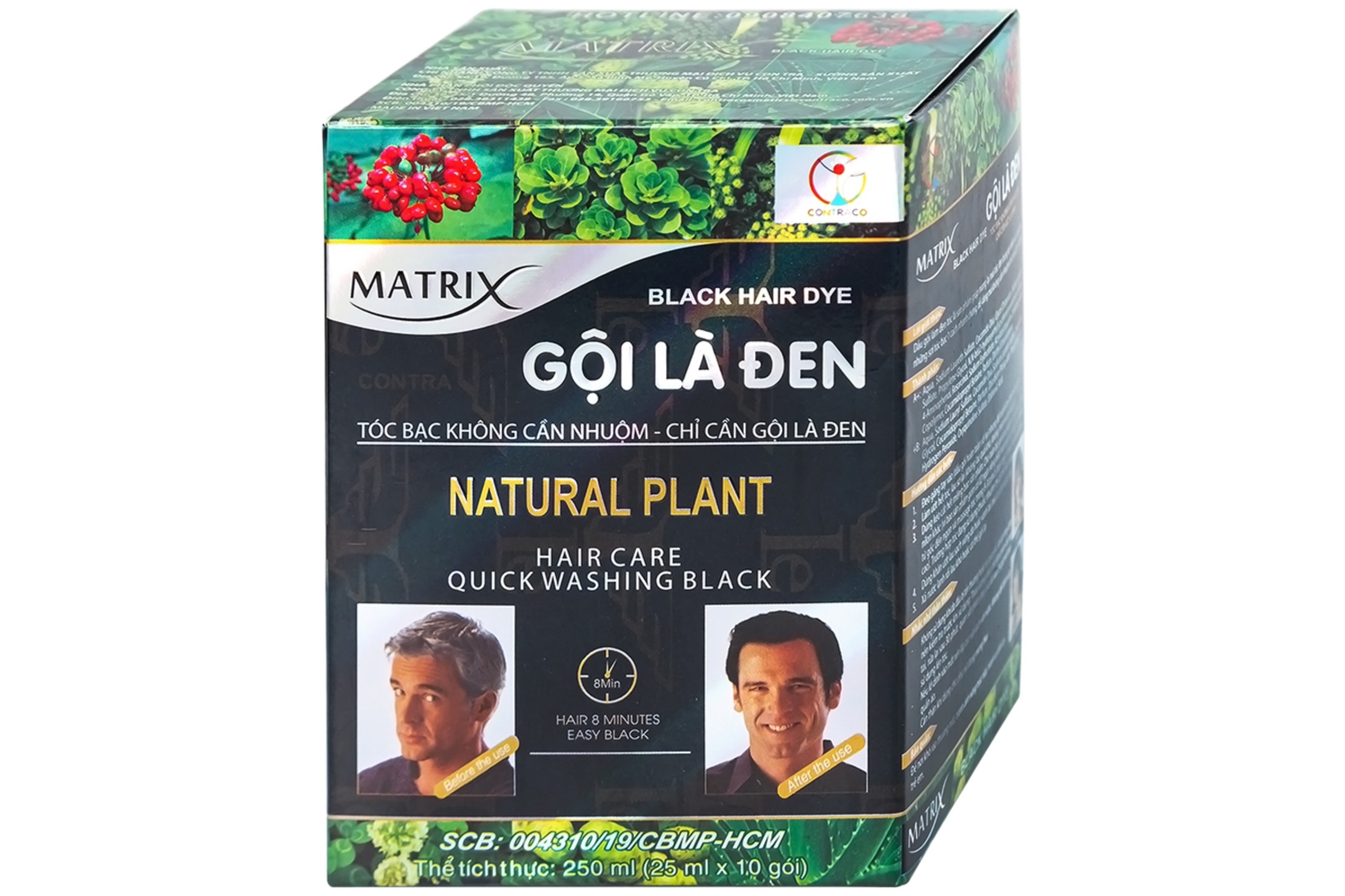 Dầu gội nhuộm tóc Gội Là Đen Matrix hộp 10 gói