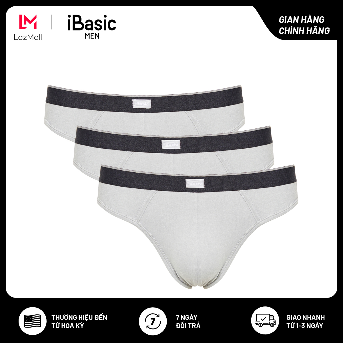 Combo 3 quần lót nam thun Brief iBasic PANM090