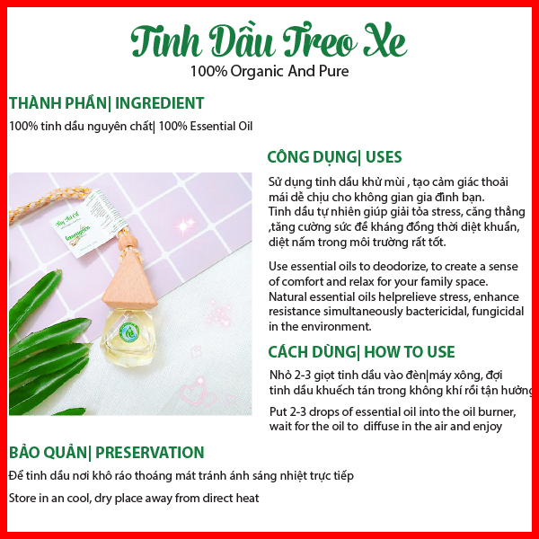 [HCM]Tinh Dầu Treo Xe Ngọc Lan Tây
