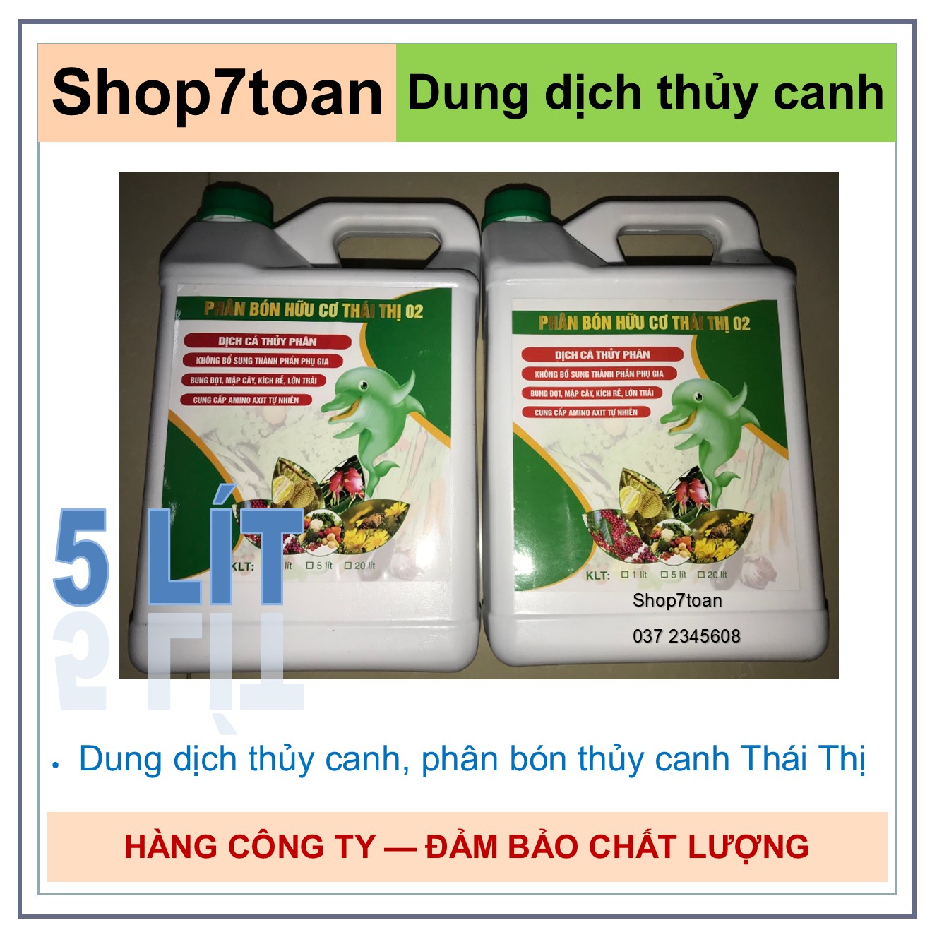 Bình 5 lít phân cá dùng trồng rau sạch (dung dịch thủy phân)