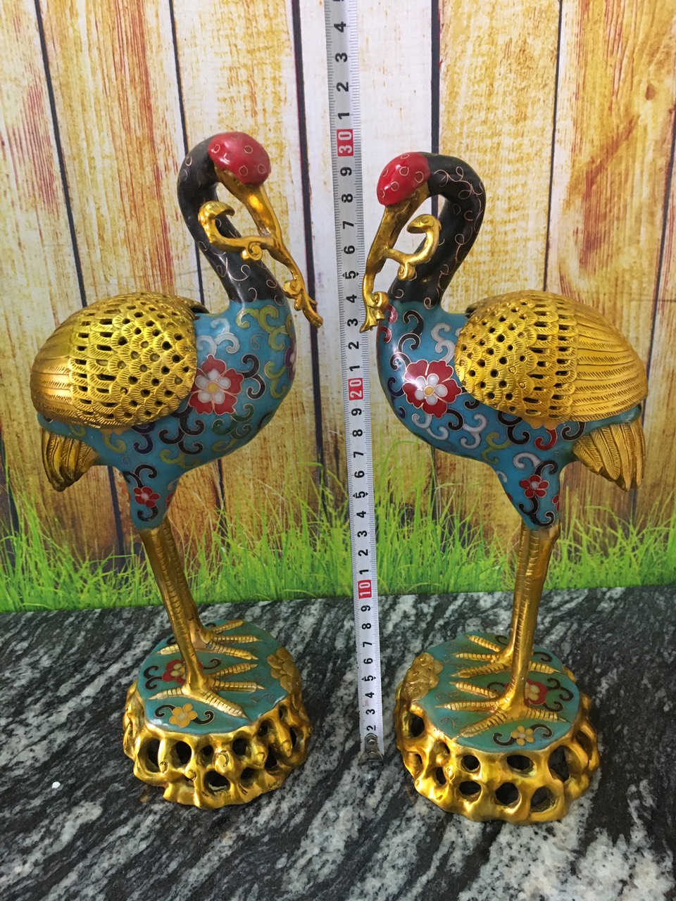 Cặp đỉnh hạc pháp lam (LA86)