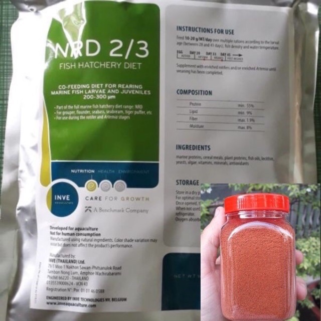 Cám thái INVE 2/3 thức ăn cao cấp cho cá mới đẻ - 100g