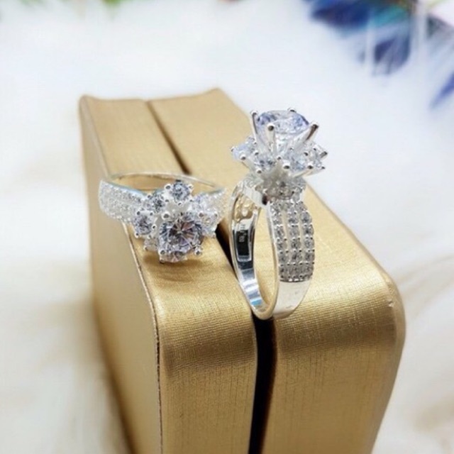 NHẤN HOA SEN ĐÍNH ĐÁ BẠC TA - NHẪN NỮ BẠC TA THJ