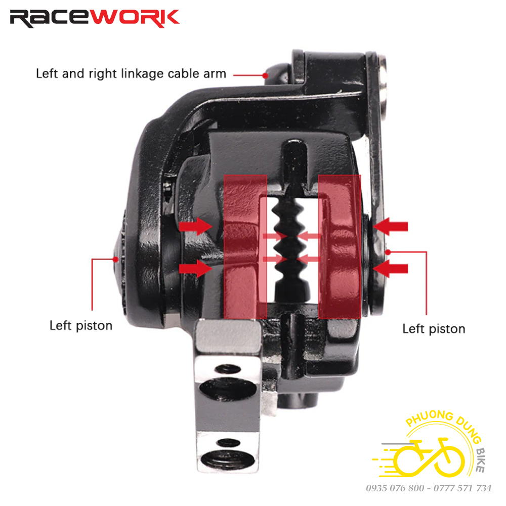 Bộ Cụm phanh thắng đĩa cho xe đạp Road RACEWORK