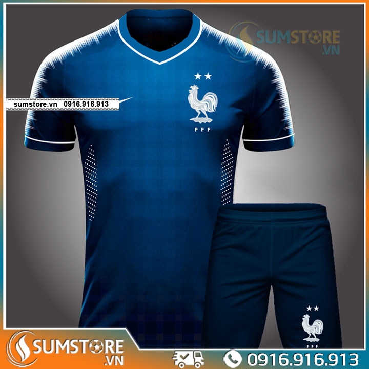 [HCM]Áo Tuyển Pháp Xanh Độc Lạ Đẹp - Áo Bóng Đá Thun Thái Cao Cấp 2020