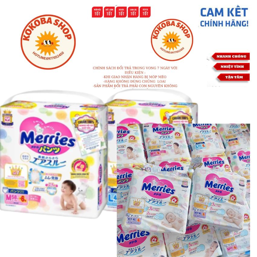 Bỉm merries nội địa nhật cộng miếng