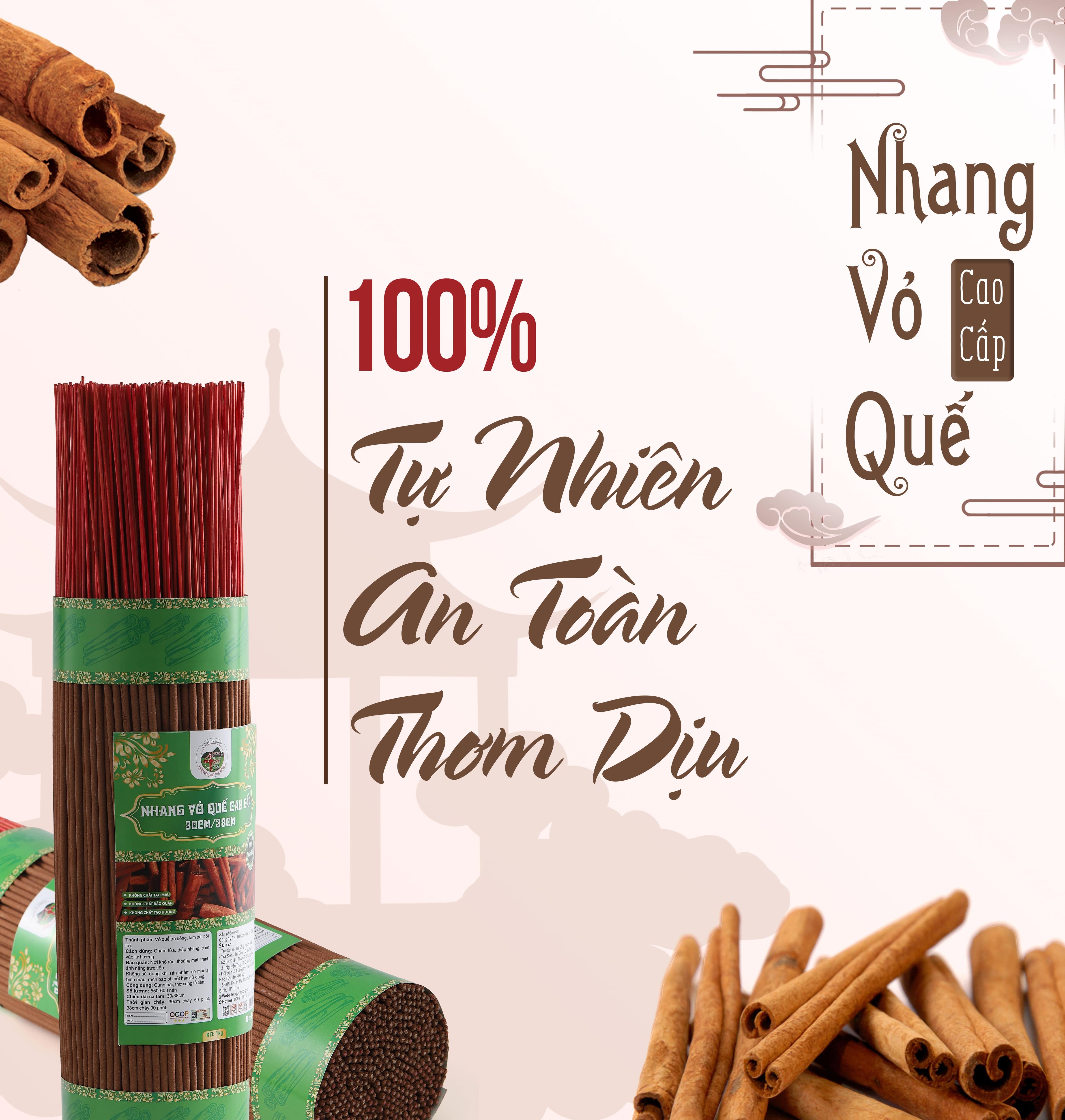 Nhang Vỏ Quế Cao Cấp Size 30/38cm 1Kg