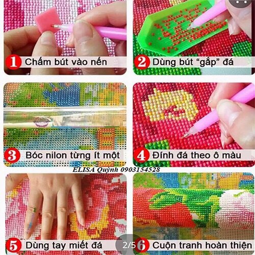 [HCM]Tranh đính đá-A Di Đà Phật (Niệm 1 câu phước sanh vô lượng) chưa đính (88660)