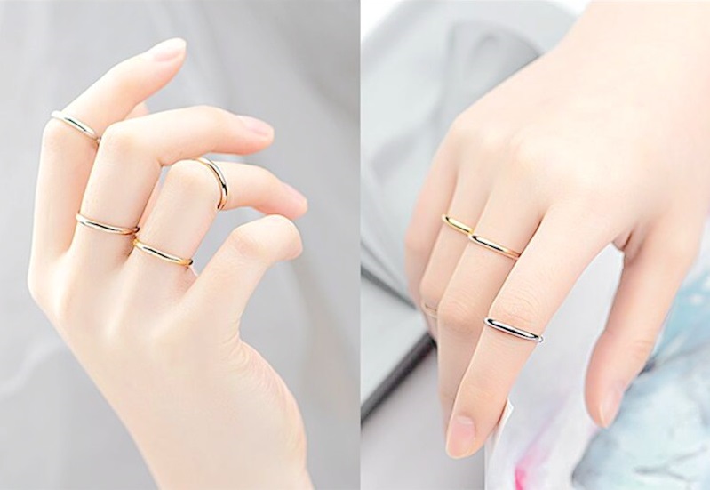 Nhẫn Titan Không Gỉ Nam Nữ Kiểu Trơn Mỏng Đơn Giản