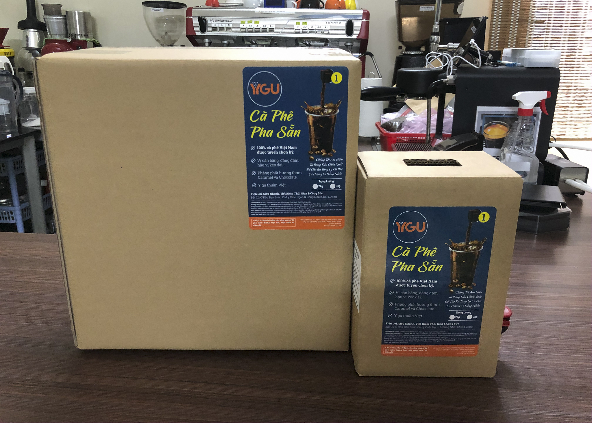 Cà phê pha sẵn Cold brew - YGU 100% Robusta đắng đậm- hộp 3 Kg.